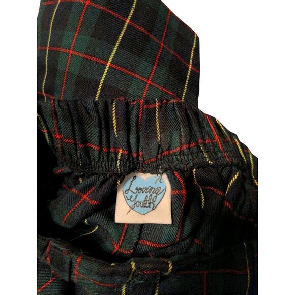 Loving Youth Tartan Plaid Pull On High Rise Pleated Tapered Leg Pants Small G - Picture 7 of 7